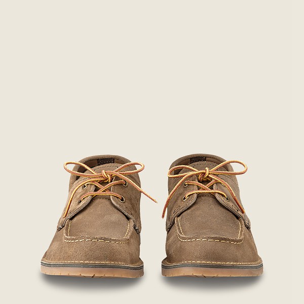 Red Wing Oxford Erkek - Weekender Camp Moc - Muleskinner Deri - Haki - 43GZDUXES